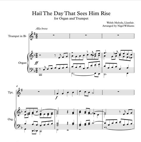 Hail The Day That Sees Him Rise! - Score And Parts